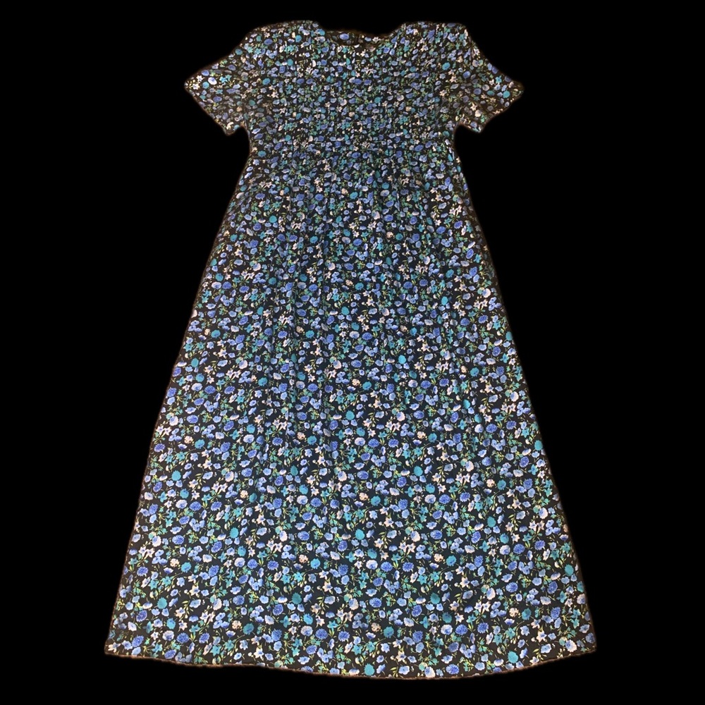 Vintage Retro Floral Maxi Dress 90’s Size 12